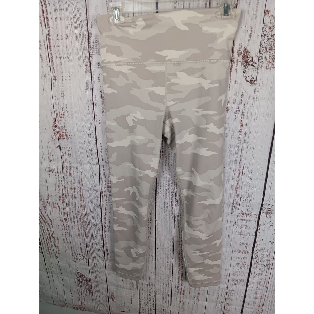 Athleta Taupe White Sand Camo Elation 7/8 Crop Tights Sz Small (25x24)